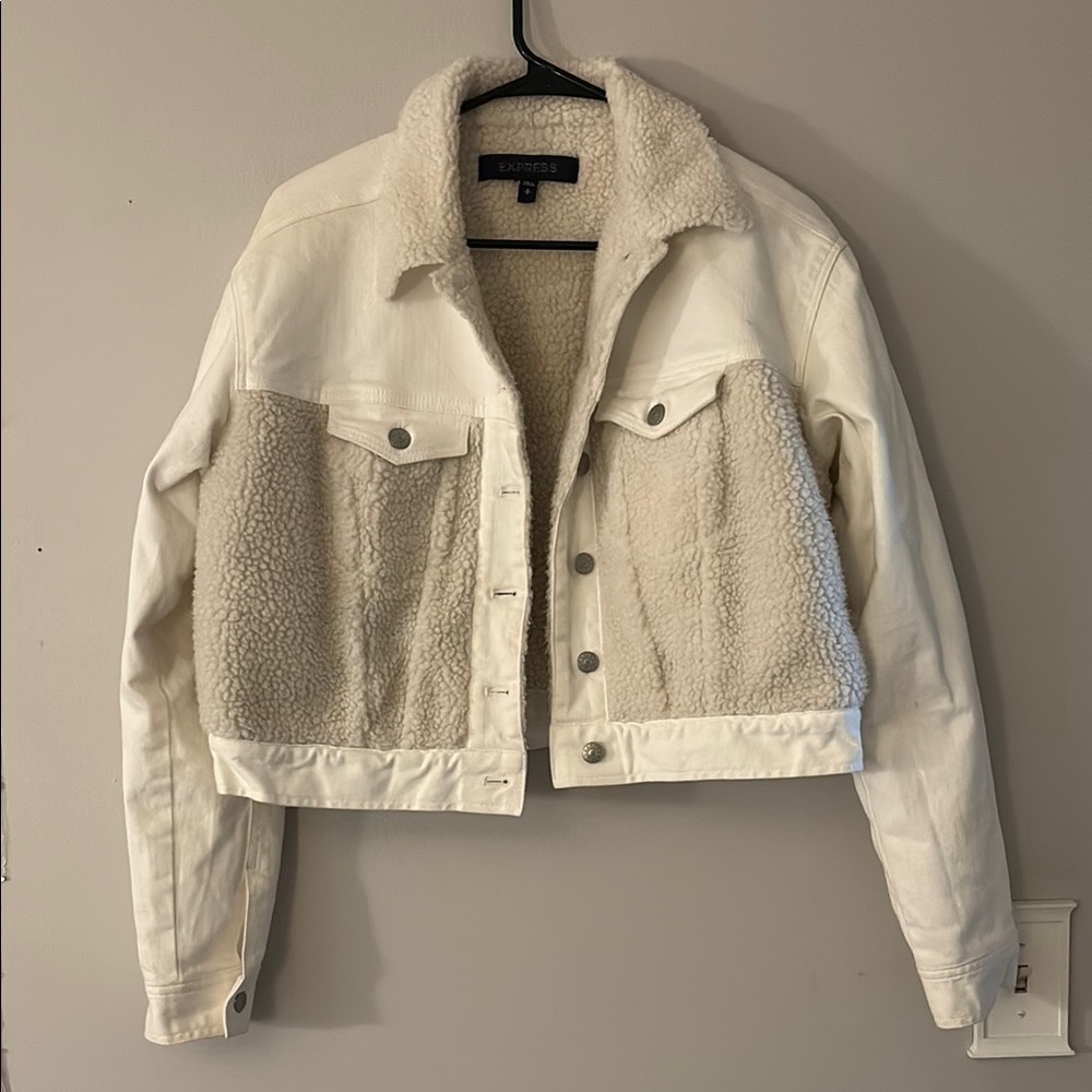 Express Women's White Sherpa Jacket